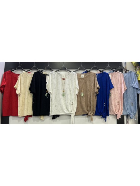Bluzki damskie wloskie, size uni, paczka 6szt, mix kolor