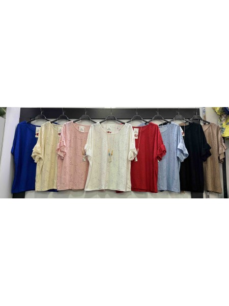 Bluzki damskie wloskie, size uni, paczka 6szt, mix kolor