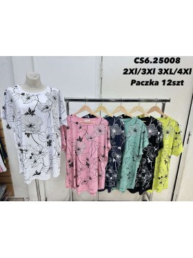 Bluzki damskie Polskie , size 2XL-4XL, paczka 12szt, mix kolor