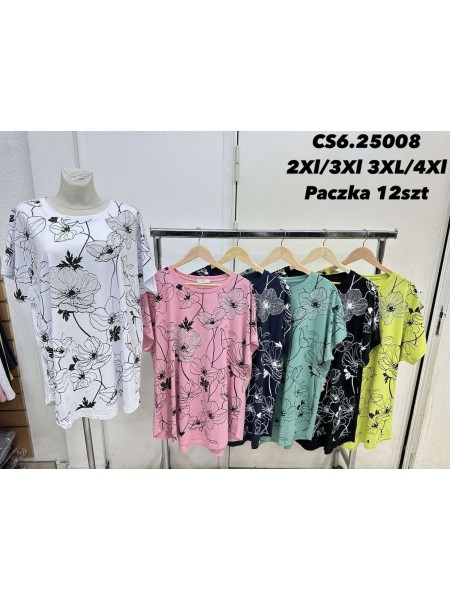 Bluzki damskie Polskie , size 2XL-4XL, paczka 12szt, mix kolor