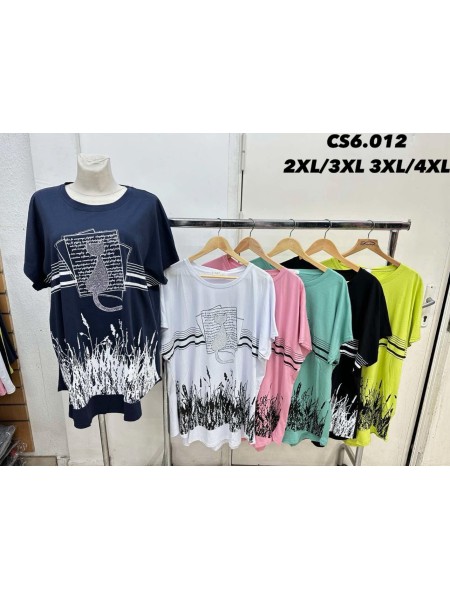 Bluzki damskie Polskie , size 2XL-4XL, paczka 12szt, mix kolor