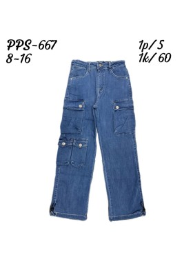 Spodnie jeans dzieciece rozm 8-16 lat, paczka 10szt, 1 kolor