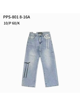 Spodnie jeans dzieciece rozm 8-16 lat, paczka 10szt, 1 kolor