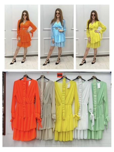 Sukienki damskie wloskie, size uni, paczka 6szt, mix kolor