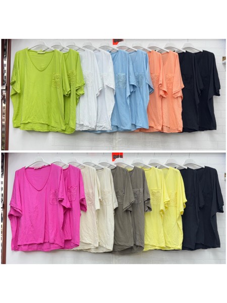 Bluzki damskie wloskie, size uni, paczka 6szt, mix kolor