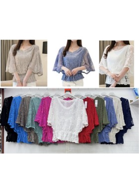Bluzki damskie wloskie, size uni, paczka 6szt, mix kolor