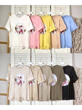 Bluzki damskie wloskie, size uni, paczka 6szt, mix kolor