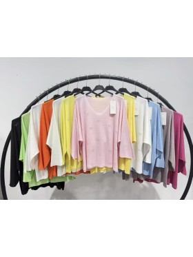 Bluzki damskie wloskie, size uni, paczka 6szt, mix kolor