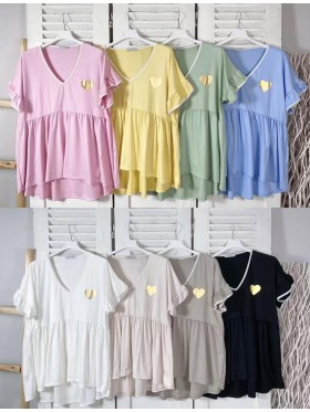 Bluzki damskie wloskie, size uni, paczka 6szt, mix kolor