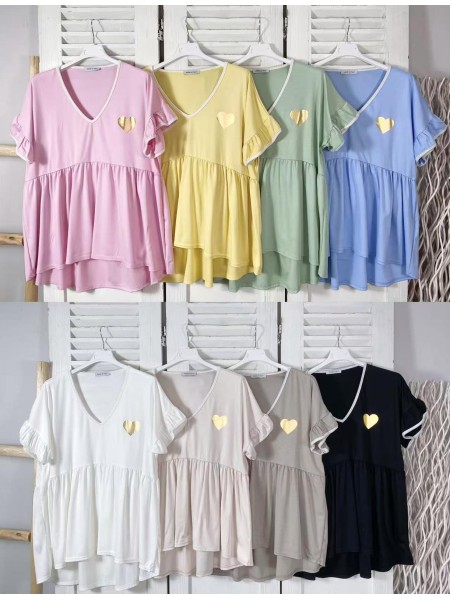 Bluzki damskie wloskie, size uni, paczka 6szt, mix kolor
