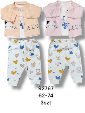 Komplet DZIECIĘCE , size 62-74,paczka 3szt, 1kolor