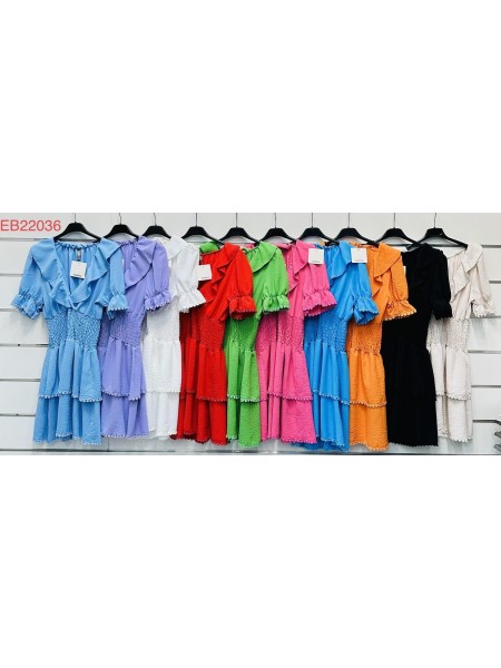 Sukienki damskie wloskie, size uni, paczka 6szt, mix kolor