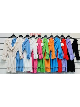 Sukienki damskie wloskie, size uni, paczka 6szt, mix kolor