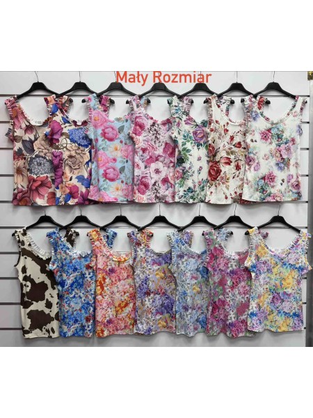 Bluzki damskie wloskie, size uni, paczka 6szt, mix kolor
