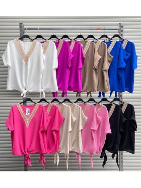 Bluzki damskie wloskie, size uni, paczka 6szt, mix kolor