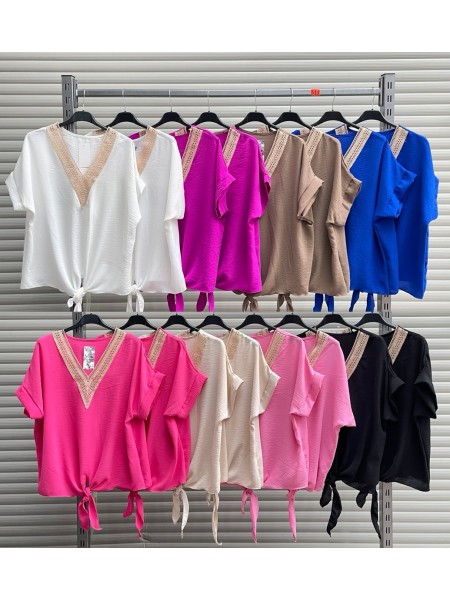 Bluzki damskie wloskie, size uni, paczka 6szt, mix kolor