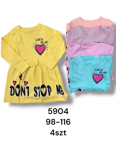 Sukienka DZIECIĘCE , size 98-116,paczka 4szt, 1kolor