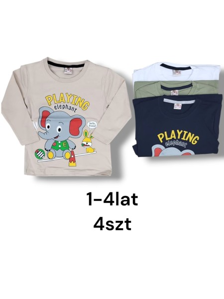 Bluzki DZIECIĘCE , size 1-4 lat,paczka 4szt, 1kolor