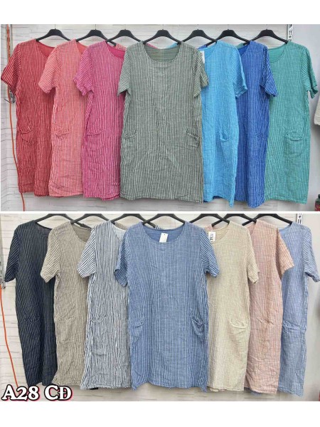 Sukienki damskie wloskie, size uni, paczka 6szt, mix kolor