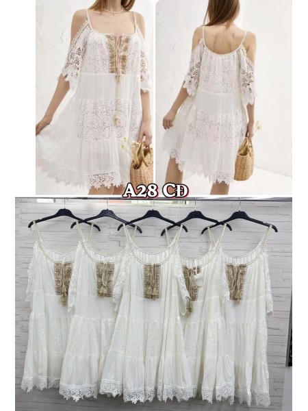 Sukienki damskie wloskie, size uni, paczka 6szt, mix kolor