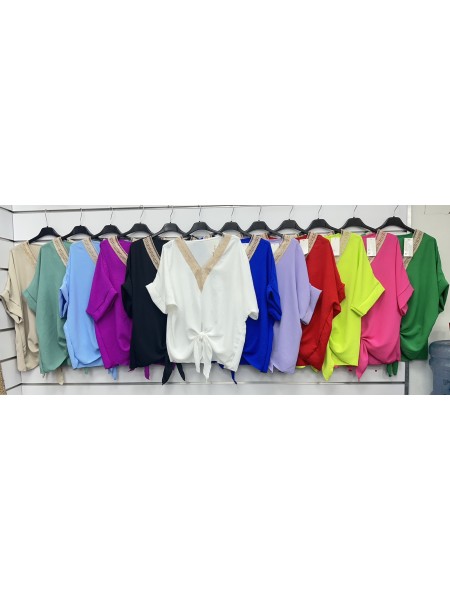 Bluzki damskie wloskie, size uni, paczka 6szt, mix kolor