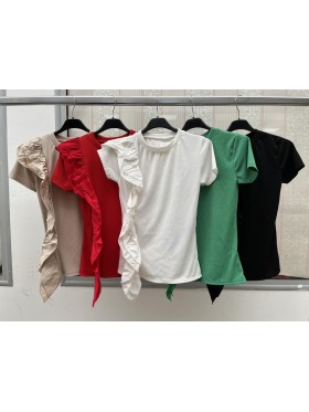 Bluzki damskie Włoskie , Size uni ,paczka 6szt,mix kolor