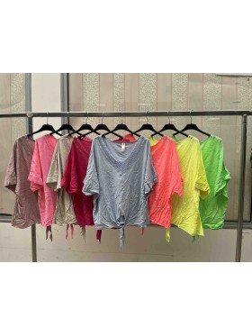 Bluzki damskie Włoskie , Size uni ,paczka 6szt,mix kolor