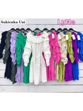 Sukienki damskie Włoskie , Size uni,paczka 6szt,mix kolor