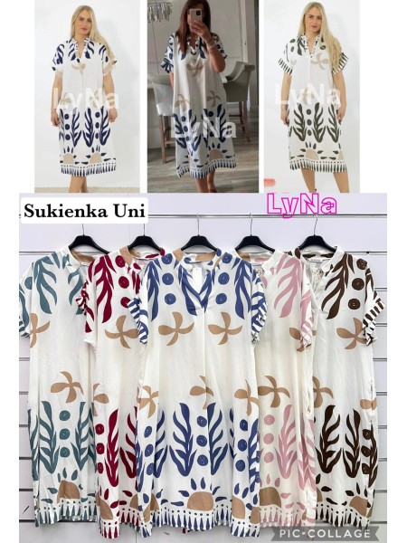 Sukienki damskie Włoskie , Size uni,paczka 6szt,mix kolor