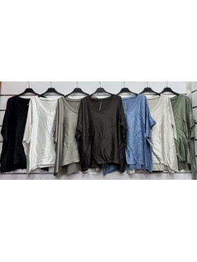 Bluzki damskie Włoskie , Size uni ,paczka 6szt,mix kolor
