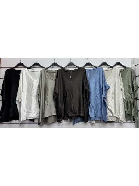 Bluzki damskie Włoskie , Size uni ,paczka 6szt,mix kolor