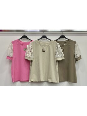 Bluzki damskie Włoskie , Size uni ,paczka 6szt,mix kolor
