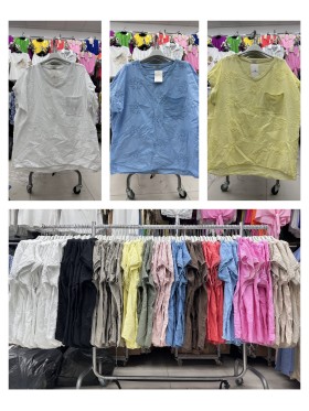Bluzki damskie Włoskie , Size uni ,paczka 6szt,mix kolor