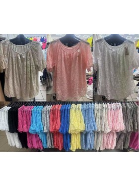 Bluzki damskie Włoskie , Size uni ,paczka 6szt,mix kolor