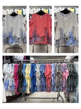 Bluzki damskie Włoskie , Size uni ,paczka 6szt,mix kolor