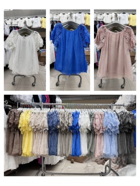 Bluzki damskie Włoskie , Size uni ,paczka 6szt,mix kolor