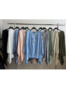 Bluzki damskie Włoskie , Size uni ,paczka 6szt,mix kolor