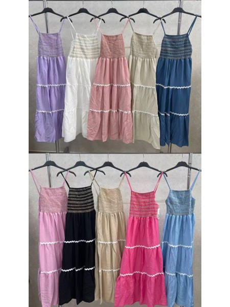 Sukienki damskie Włoskie , Size uni ,paczka 6szt,mix kolor