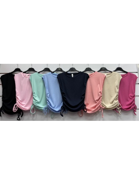 Bluzki damskie Włoski, size uni, paczka 6szt, mix kolor