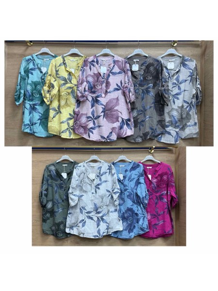 Bluzki damskie Włoski, size uni, paczka 6szt, mix kolor