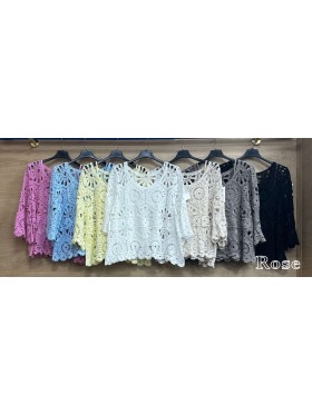 Bluzki damskie Włoski, size uni, paczka 6szt, mix kolor