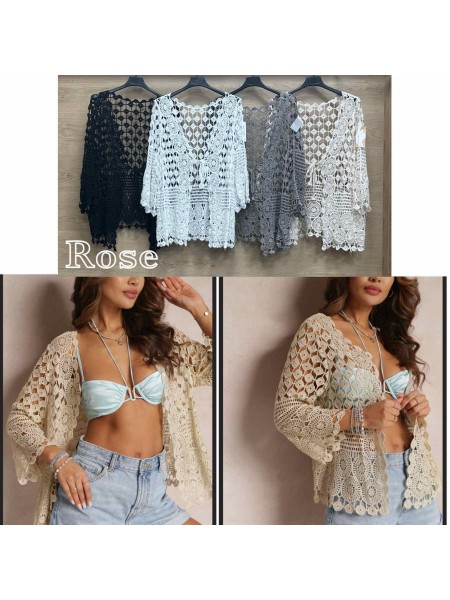 Bluzki damskie Włoski, size uni, paczka 6szt, mix kolor