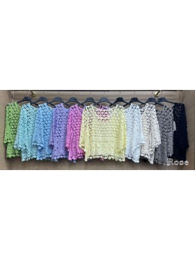 Bluzki damskie Włoski, size uni, paczka 6szt, mix kolor