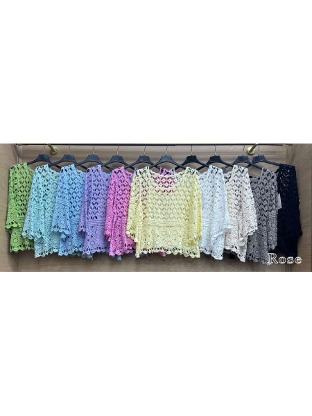 Bluzki damskie Włoski, size uni, paczka 6szt, mix kolor
