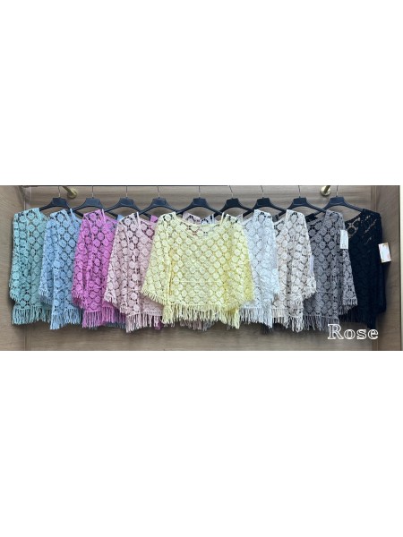 Bluzki damskie Włoski, size uni, paczka 6szt, mix kolor