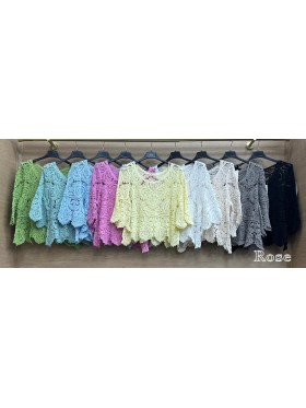 Bluzki damskie Włoski, size uni, paczka 6szt, mix kolor