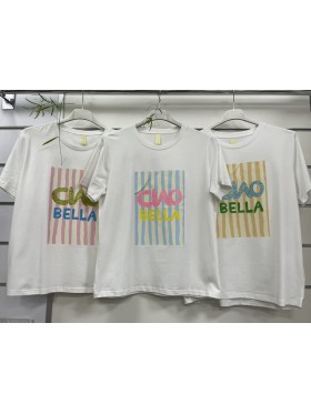 Bluzki damskie Włoski, size uni, paczka 6szt, mix kolor