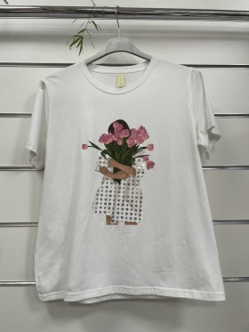 Bluzki damskie Włoski, size uni, paczka 6szt ,1 kolor