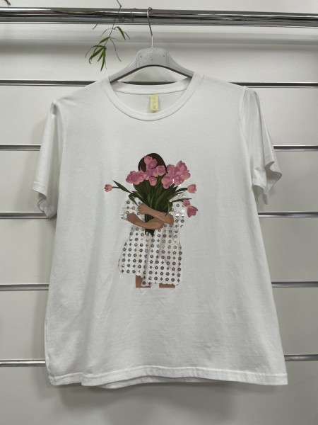 Bluzki damskie Włoski, size uni, paczka 6szt ,1 kolor