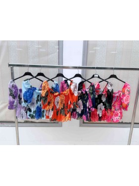 Bluzki damskie Włoski, size uni, paczka 6szt, mix kolor